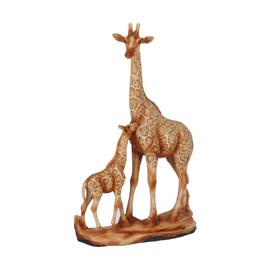 Wood Effect Giraffe and Baby Ornament