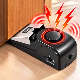 2 Pcs Door Stop Alarm for Home & Travel – 125dB Wireless Security Alarm with 3-Level Sensitivity for Hotels and Apartments