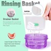 Leak Proof Purple Denture Cups for Soaking Dentures, Partial Denture