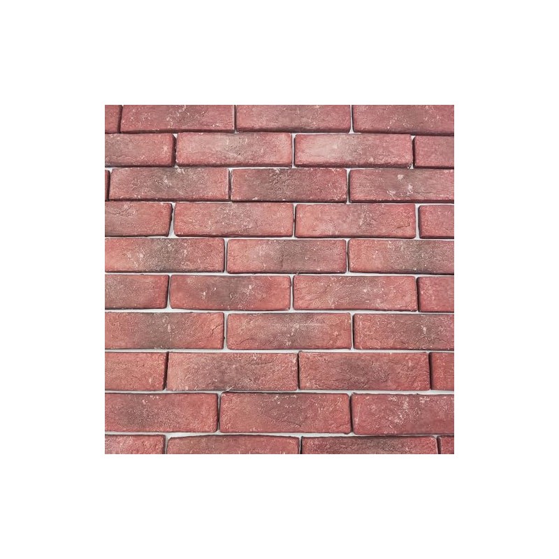 20 Pcs Red Thin Wall Brick Veneers, 2.4" x 7.9"