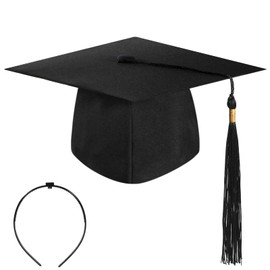 DPKOW Graduation Cap & Firm Anti-fall HairBand Headband for Adult, High School University Graduation Hat Bachelor Cap
