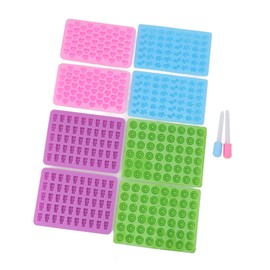 10pcs Silicone Candy Mold Mini Dinosaur Bear Heart Donut Shape High Low Temperature Resistant Mold with Droppers for DIY