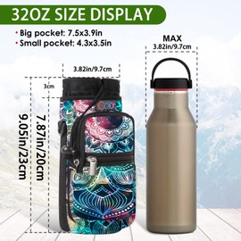 icolor Water Bottle Carrier Bag Holder 25/32/40/64oz,Adjustable Padded Shoulder & Handle Strap Sports Sling Hiking Pack,Insulated Neoprene Wide Mouth Bottle Sleeve