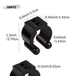 30 Pcs Black Billiards Cue Clip Fishing Rod Clips Regular Fishing Rod Storage Clips Holders Fishing Pole Rod Holder Clips for Fishing Rod Storage Rack, Pool Cue