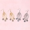 Boho Geometric Filigree Rhombus Shape Tiered Dangle Drop Statement Earrings,
