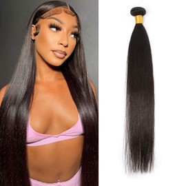 Huarisi 22 Inch Straight Hair Bundles, 1 Bundle Human Hair Straight Weaves for Women, 8a Long Remy Real Hair Extensions, Straight Bundle, Double Weft Real Hair, Sew-in