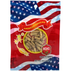 Woohoo Natural WOHO American Ginseng #122.1 Prong Medium 1oz. Bag
