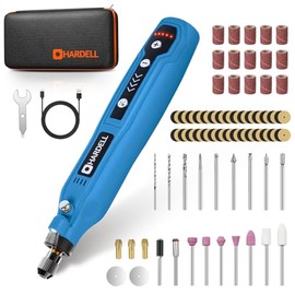 HARDELL Herramienta giratoria inalámbrica, kit de mini herramientas rotativas de 5 velocidades variables con 69 accesorios, herramienta giratoria de carga tipo C de 3.7 V para grabado, lijado, pulido