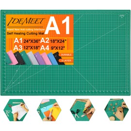 Density-upgraded 24" x 36" Large Self Healing Sewing Mat, Idemeet Rotary Cutting Mat 5 Play Cut Board for Crafts Hobby Project, Scale Size 24" x 36", A1, Green