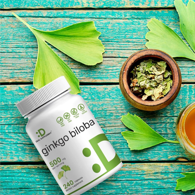 DEAL SUPPLEMENT Ginkgo Biloba 500mg Per Serving, 240 Capsules, 4