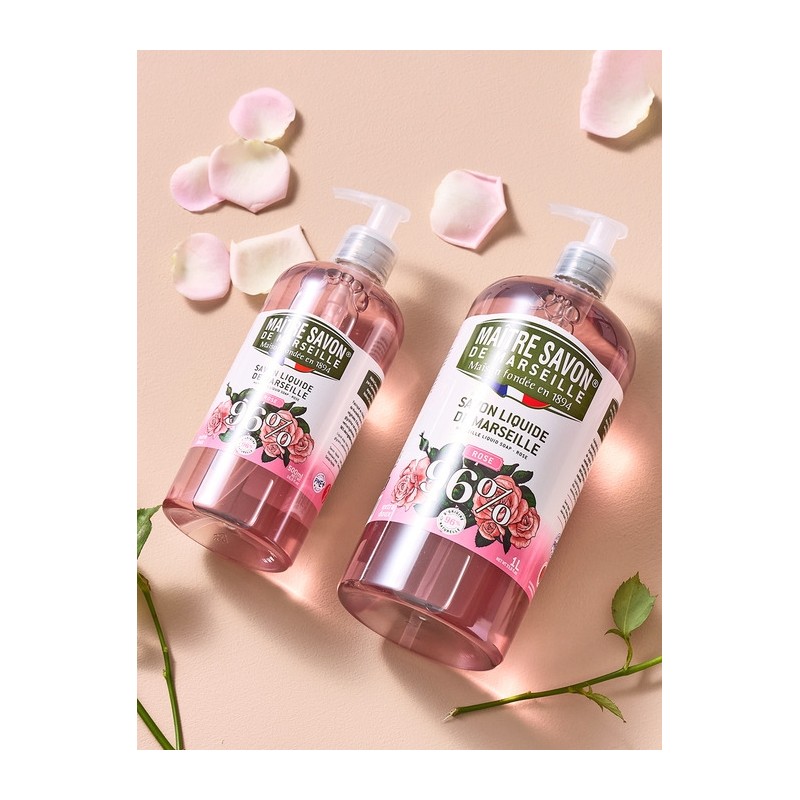 Original Marseille All-in-One Liquid Soap Hypoallergenic Cleanser Rose 500ml /
