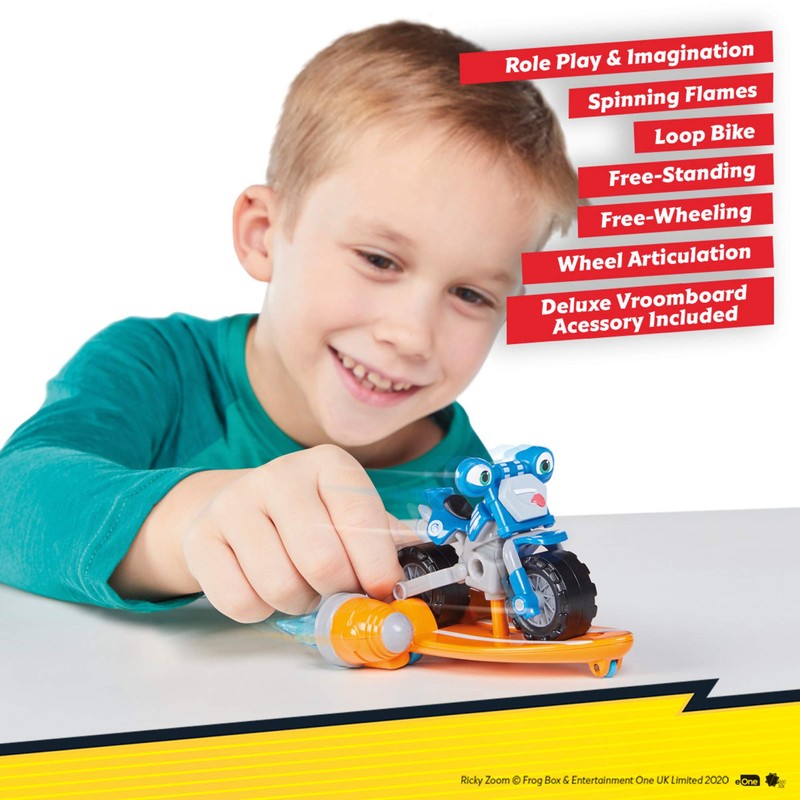 Ricky Zoom Loop Hoopla Toy Motorcycle with Vroomboard Accessory, Multi