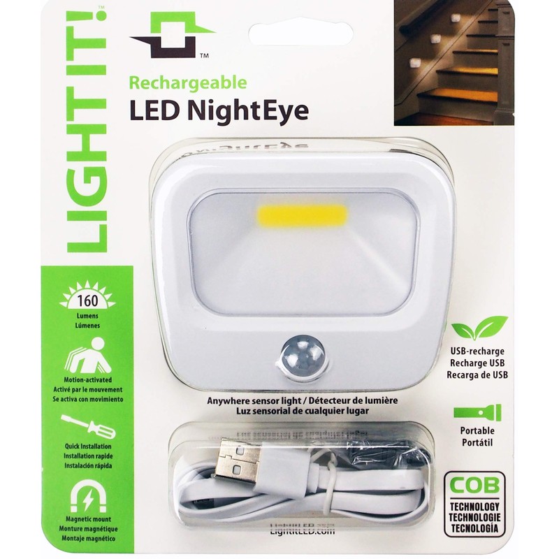 LIGHT IT! by Fulcrum, 35002-308 Rechargeable LED NightEye, White, Single