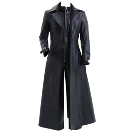 SKY-SELLER Resident Costume Men Riddler Jacket Black Leather Coat