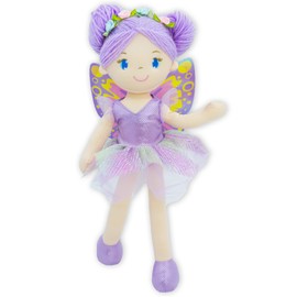 June Garden 16" Enchanted Garden Fairy Doll Yaritza - Plush Stuffed Soft Doll Girl Gift - Purple Outfit and Wings