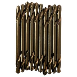 HSS Cobalt Drill Bit Set Double End 1/8 Inch 10Pcs M35 Short Stubby Body Drill Steel Metal - GRABOTE