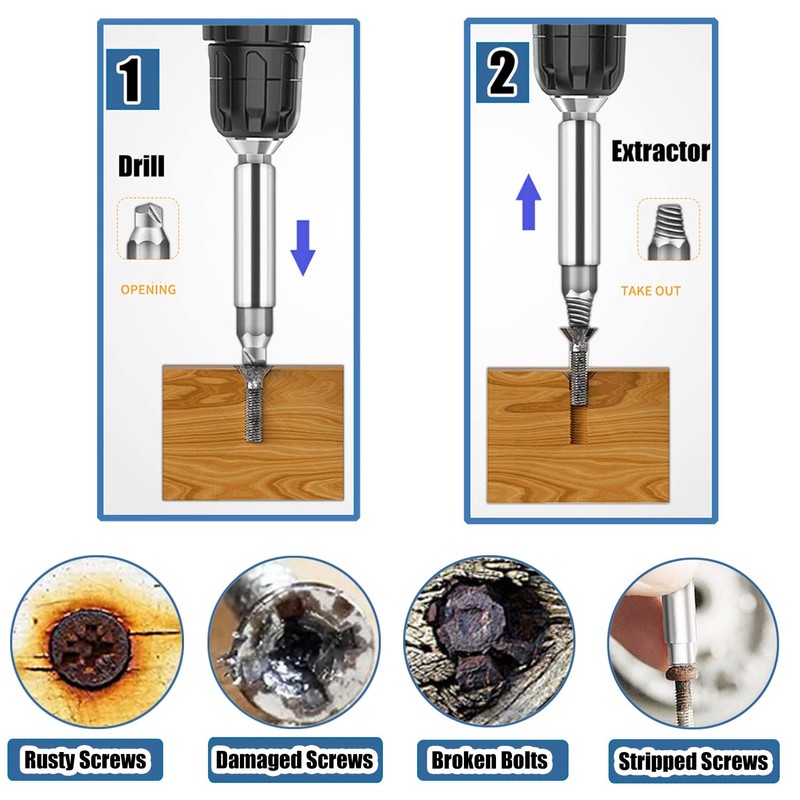 Treki Mini Screw Extractor Drill Bit Set, 22 PCS Small