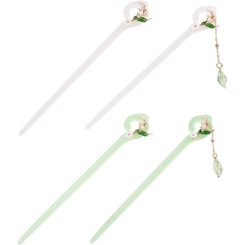 4pcs Chinese Traditional Flower Hair Sticks, Hairpin Headdress, Floral Tassel Hair Sticks Headwear for Women (Style 1, One Size)