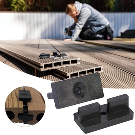 100 x WPC Clips, 10 mm Hidden Fixing Spacer Clip, Patio Clips, Plastic for WPC/BPC Floorboards, Decking Clips with Screws, WPC Clips (10 mm)