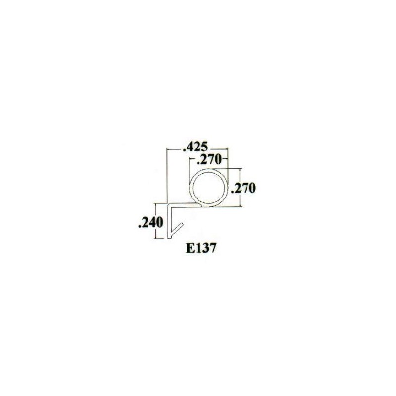 WRS White Push-In Extruded Bulb Seal Weather Stripping - 24