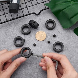 UNICRAFTALE 6pcs 15mm Inner Diameter Electrophoresis Black Carbon Steel Wave Collar Adjusting Screws Style Bore Wave Collar Adjusting Screws Collar For Lawn Tractors Garage Doors