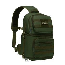 MOSISO Camera Sling Bag, DSLR/SLR/Mirrorless Tactical Camera Crossbody Bag Case Photography Slingpack with Tripod Holder & Removable Modular Inserts Compatible with Canon/Nikon/Sony/Fuji, Army Green