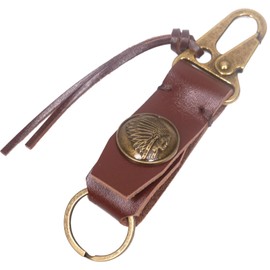 ZTELLHIM EDC Leather Keychain for Men, Heavy Duty Belt Loop Key Holder Clip for Men with Detachable Keyring, Coffee, Medium