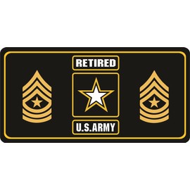 U.S. Army Retired Sergeant Major Photo License Plate