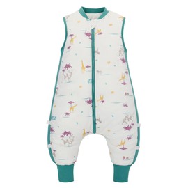 Baby Sleeping Bag with Feet 100% Cotton Winter Sleep Sack with Legs Warm Sleeveless Sleepsuit for Boys and Girls (Afterglow Animals, S)