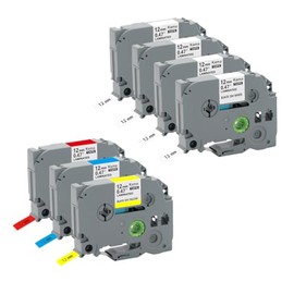 7x tapes compatible with P-touch 12 mm 0.47 label tapes TZe-231 431 531 631 Laminated for PT-P300BT PT-H100R PT-H110 PT-H110 PT-P700 PT-D410