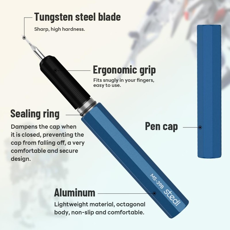 stedi Model Scriber Chisel,Tungsten steel Blades 0.15mm,for Modeling Hobby,RG Scale