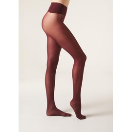 CALZEDONIA Woman's 30 Denier Invisible Tights in Red, Size M