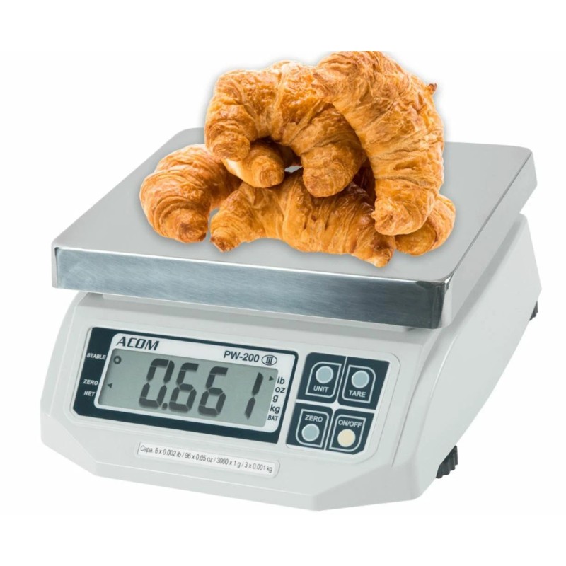 VisionTechShop ACOM PW-200 Digital Portion Control Scale, DUAL Display, Lb/Oz...