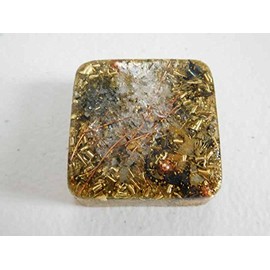 Mini Cube Prosperity 24K Gold Tower Buster Crystal Orgone Generator Energy Accumulator 7.83/432/528Hz OM Chant Advance Harmonics Many Beautiful Ingredients!! (Prosperity Crystal Clear)