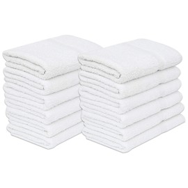 GOLD TEXTILES 48 Pcs Economy Bath Towel (24x48 inches,White) Cotton Blend for Softness Easy Care-Home,spa,Resort,Hotels/Motels,Gym use (48)
