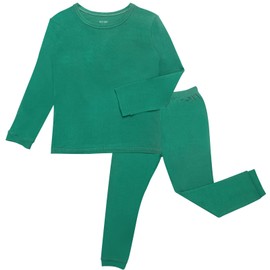 GUISBY Toddler Pajamas Set, Rayon made from Bamboo Kids Boys Girls Daily Snug Fit Sleepwear 2 Pcs Set Dark green 18-24 Months