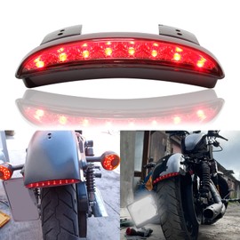MISS MOLY Red Led Motorcycle Turn Signals Tail Light Cafe Racer Rear Fender Edge Brake