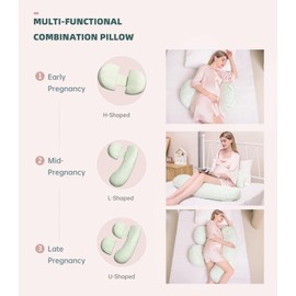 Oternal Pregnancy Pillow for Pregnant Women, Soft Pregnancy Body Pillow, Support for Back, Belly, HIPS, Legs, Maternity Pillow with Detachable and Adjustable Pillow Cover