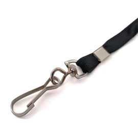 Black Lanyard Neck Strap for ID Card Badge Holder Rotating Metal Lobster Clip Keys Key Ring