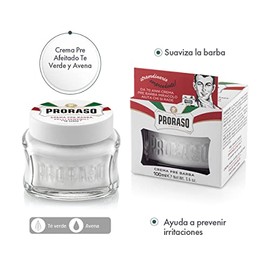 Proraso Crema Pre Afeitado Té Verde y Avena para Piel Sensible, Suavizante de Barba, 100 ml