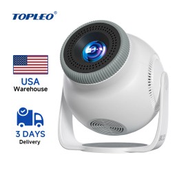 Topleo Portable Home Theater Projector with Android 14 Smart System for Outdoor Cinema Video Android Projectorcolor: White