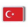 AMA SHOP PVC Tapered Sticker Turkey Flag for Wall Decals