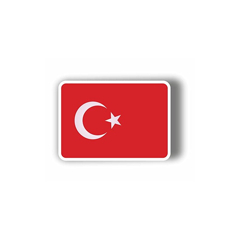 AMA SHOP PVC Tapered Sticker Turkey Flag for Wall Decals