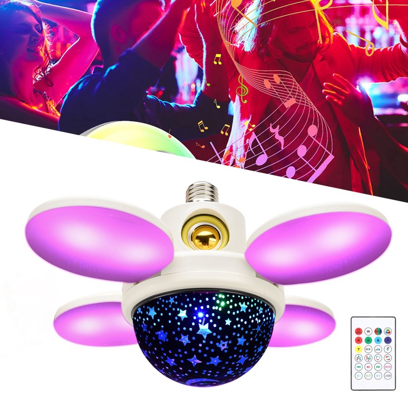 Bulb Speaker Adjustable Flexible RGB 48W E27 Lamp Head Eye