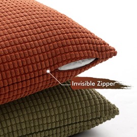 MIULEE Set of 4 Cushion Covers, Decorative Cushion Covers, Corduroy Sofa Cushion, Decorative Cushion Cover, Couch Cushion, Decorative Cover for Sofa, Couch, Living Room, Bedroom, Office, 40 x 40 cm,