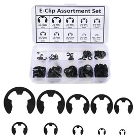 DIANN 120pcs E-Clip Assortment Kit E-Clip External Retaining Ring Assortment Set 10 Sizes M1.5-10 Circlip Snap Retainer Rings Opening Snap Ring Circlip Set