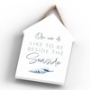Global Designs Beside The Seaside Coastal Blue Nautical Sign Wooden
