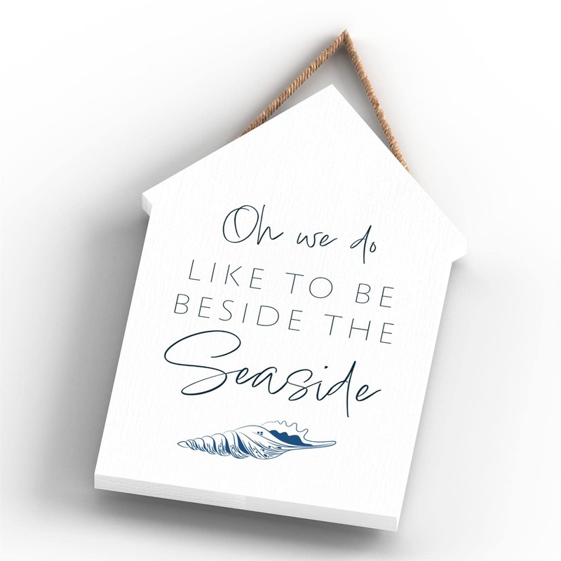 Global Designs Beside The Seaside Coastal Blue Nautical Sign Wooden