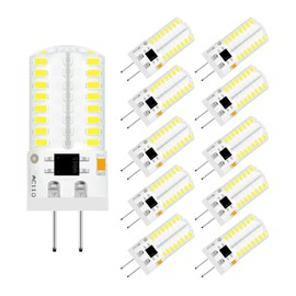 TIANZHILANSKY Pack 10 G4 LED Bulb Dimmable 110V 120V 2.6W 280 Lumens 64pcs Silicone Lamp Equivalent to 20W Halogen Bulb Replacement Daylight White 6000K
