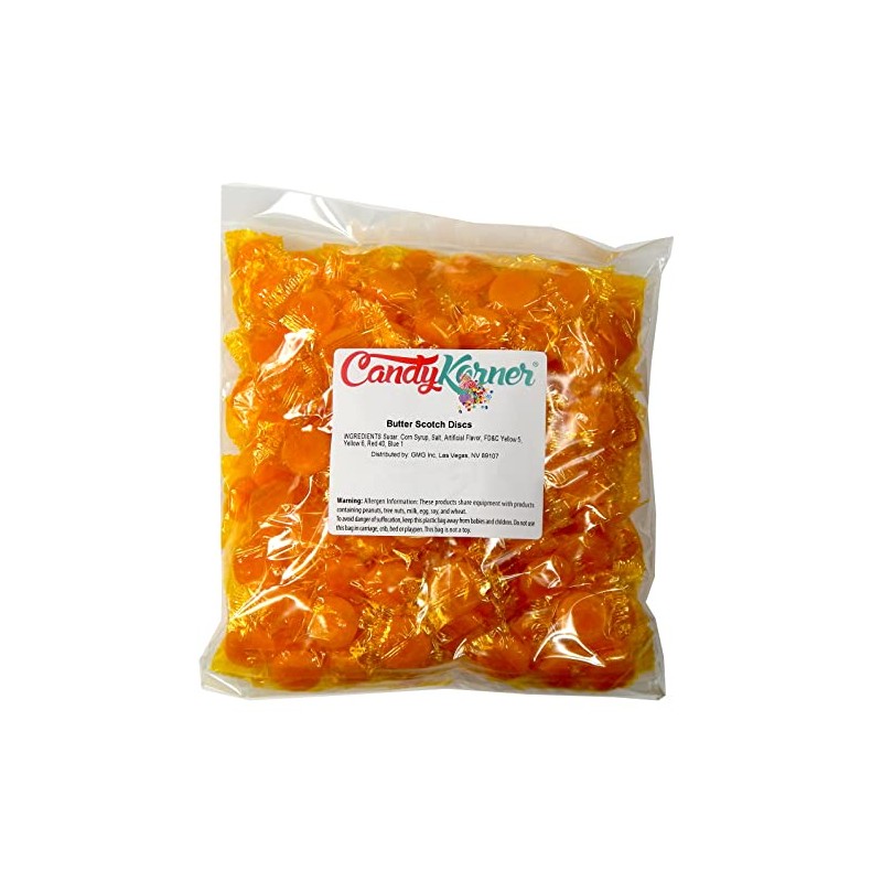 Butterscotch Discs - Hard Candy Butter Scotch Disks - Individually